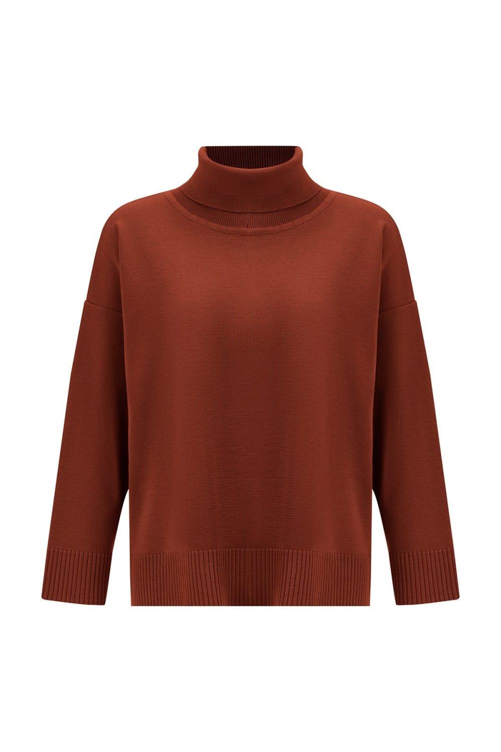 Peraluna-Balıkçı Yaka Boğazlı Bol Kesim Kadın Triko Kazak-Kazak & Triko-26-Milagron.com