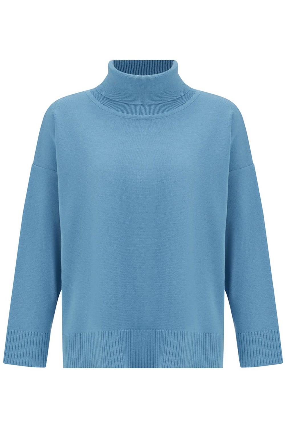 Peraluna-Balıkçı Yaka Boğazlı Bol Kesim Kadın Triko Kazak-Kazak & Triko-35-Milagron.com