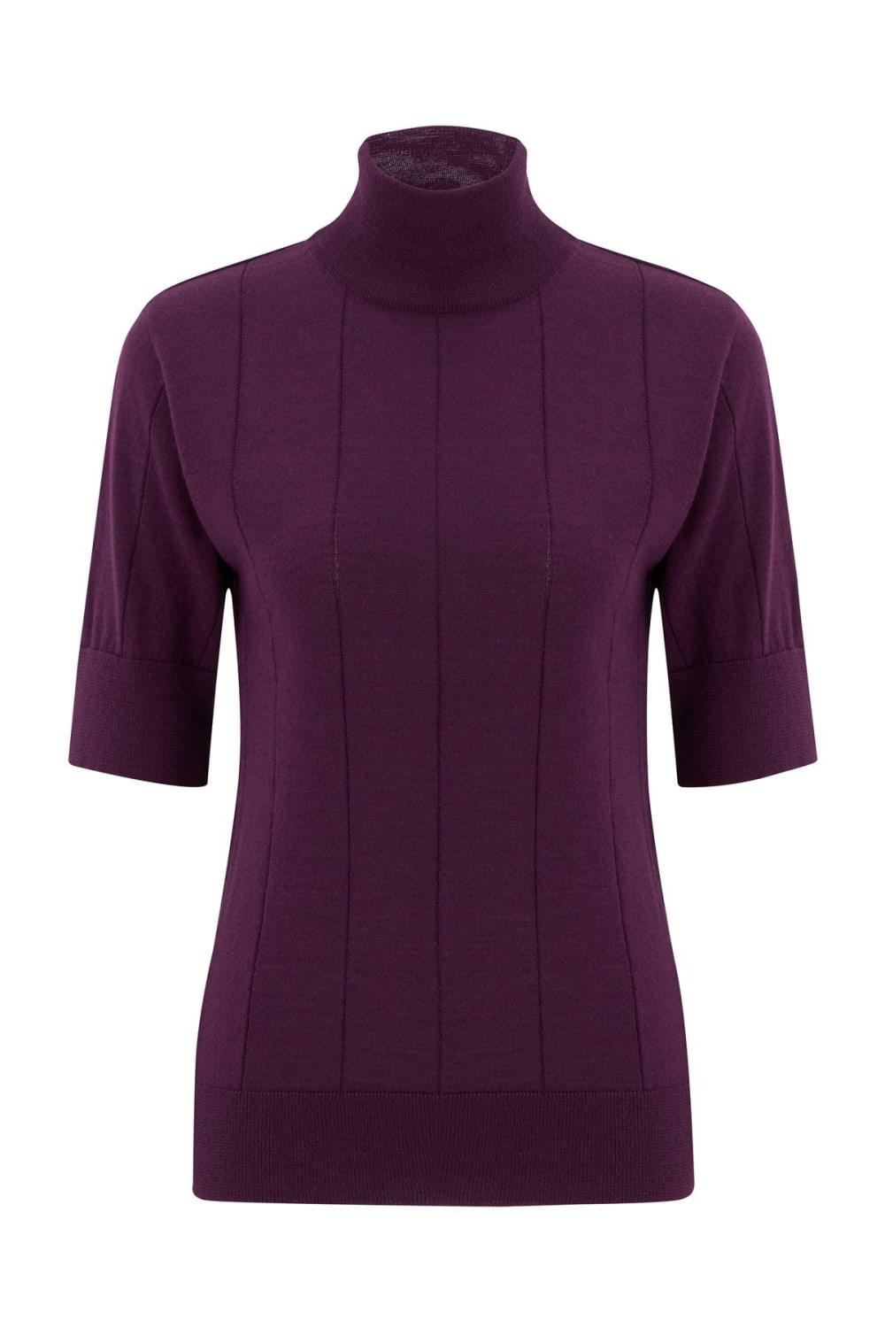 Peraluna-Balıkçı Yaka Kısa Kollu İnce Basic Kadın Triko Bluz-Top-34-Milagron.com