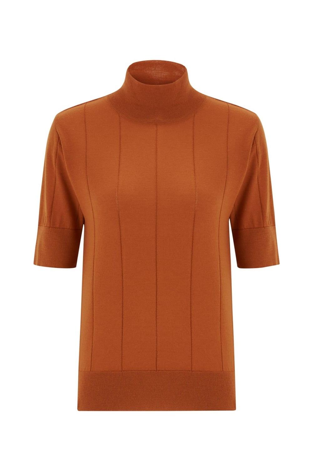 Peraluna-Balıkçı Yaka Kısa Kollu İnce Basic Kadın Triko Bluz-Top-41-Milagron.com