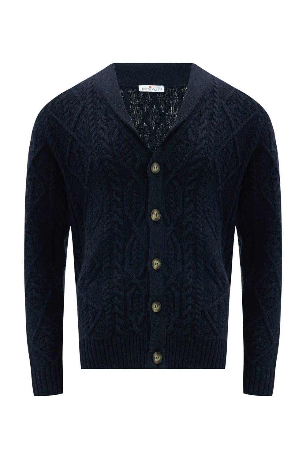 Peraluna-Benjami̇n Cardi̇gan Troyer Yaka Yumuşak Tuşeli Yünlü Erkek Triko Hırka-Kazak & Triko-2-Milagron.com