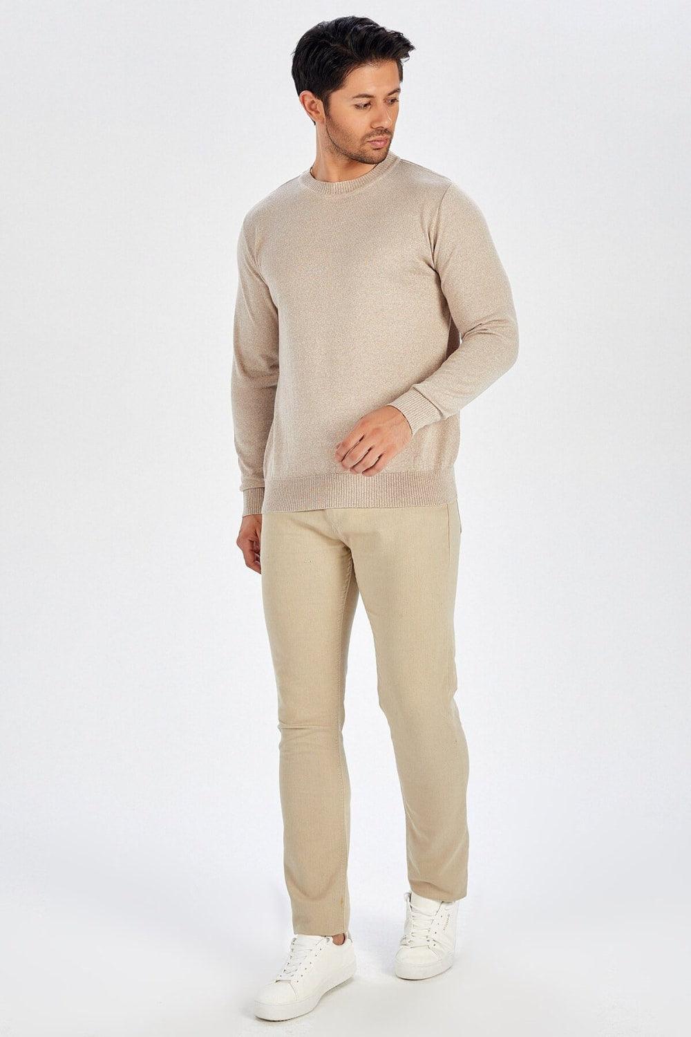 Peraluna-Bisiklet Yaka Basic Erkek Triko Kazak-Kazak & Triko-3-Milagron.com