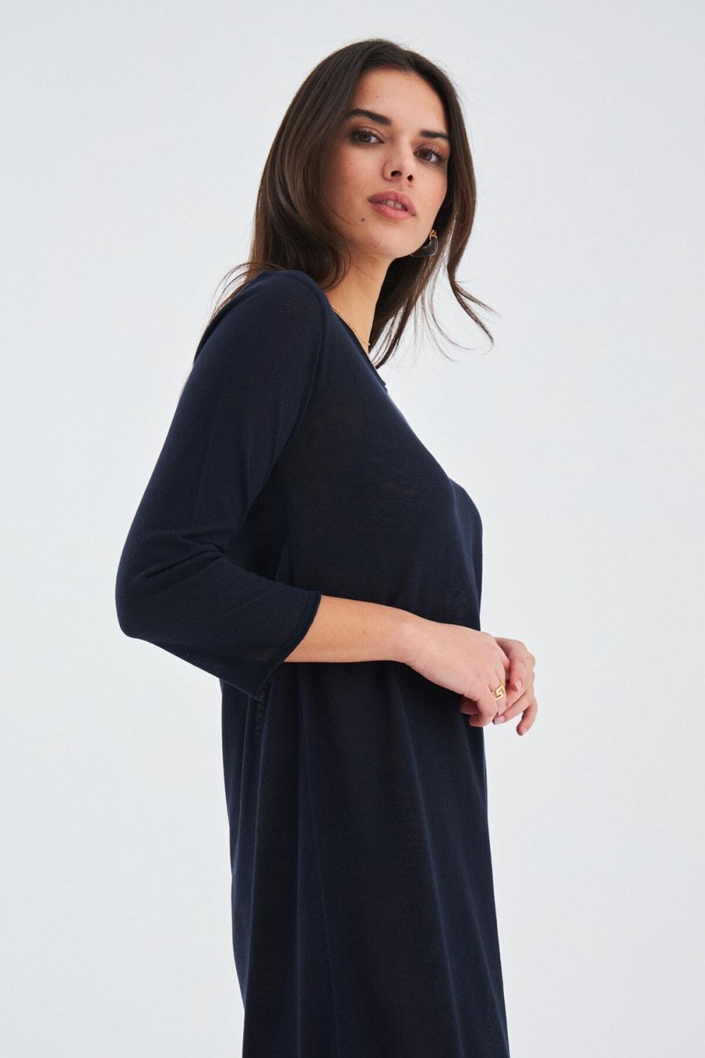 Peraluna-Bol İnce Yazlık Şifonlu Kadın Triko Elbise-Elbise-10-Milagron.com