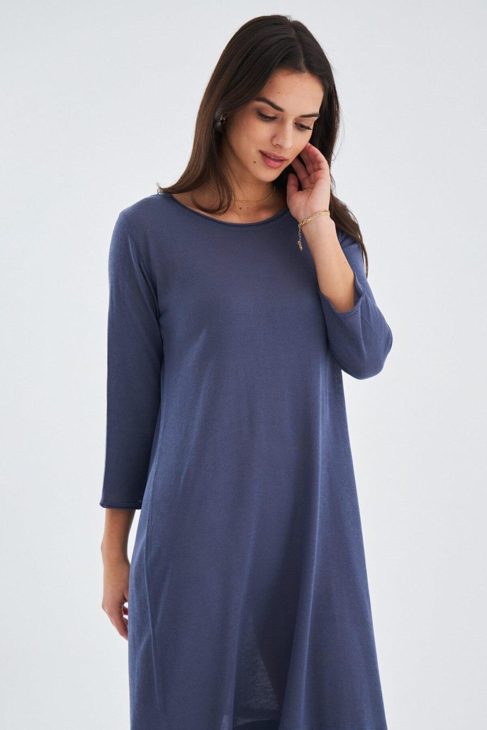 Peraluna-Bol İnce Yazlık Şifonlu Kadın Triko Elbise-Elbise-3-Milagron.com