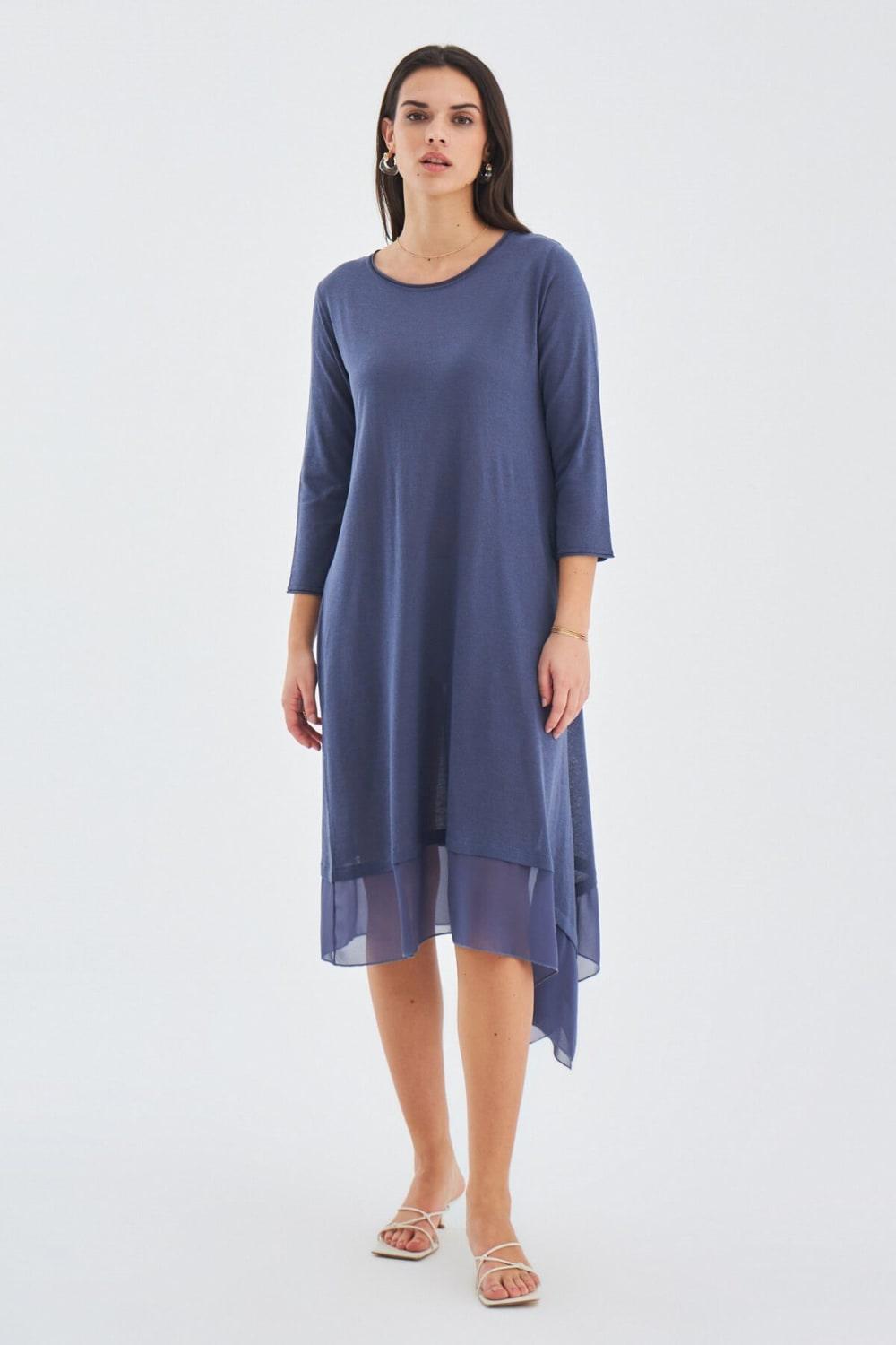 Peraluna-Bol İnce Yazlık Şifonlu Kadın Triko Elbise-Elbise-5-Milagron.com