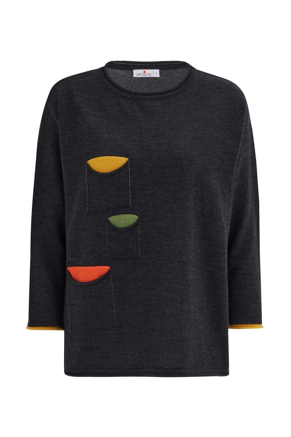 Peraluna-Bol Kesim Bisiklet Yaka üç Cepli Kadın Triko Kazak-Kazak & Triko-7-Milagron.com