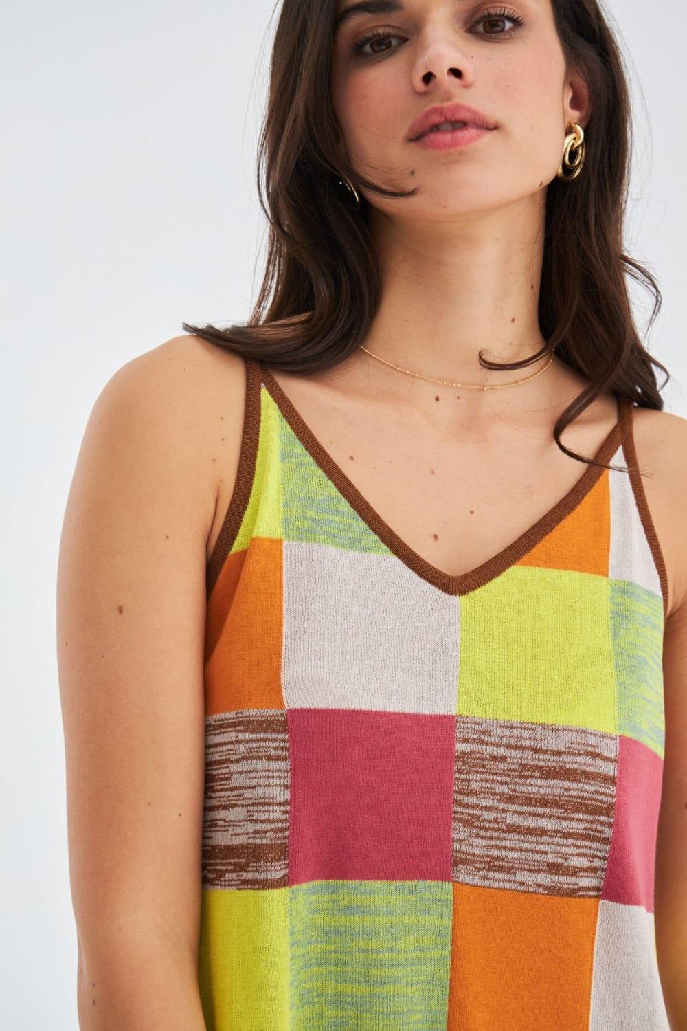 Peraluna-Bonjo Dress Askılı Yazlık Kadın Triko Elbise-Elbise-2-Milagron.com