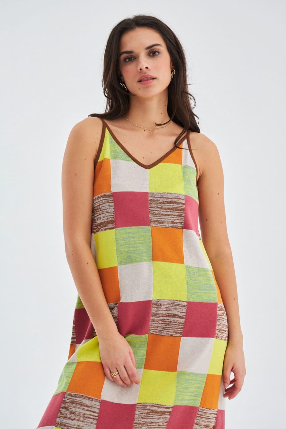 Peraluna-Bonjo Dress Askılı Yazlık Kadın Triko Elbise-Elbise-4-Milagron.com