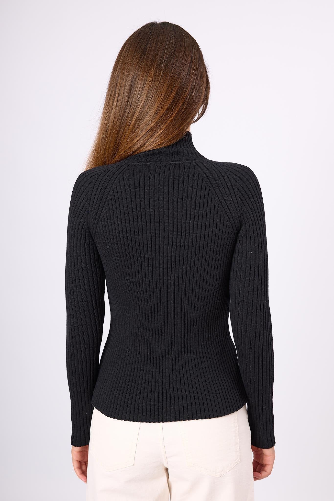 Peraluna-Britta Rib Örgü Fit Kalıp Kadın Triko Kazak-Kazak & Triko-6-Milagron.com