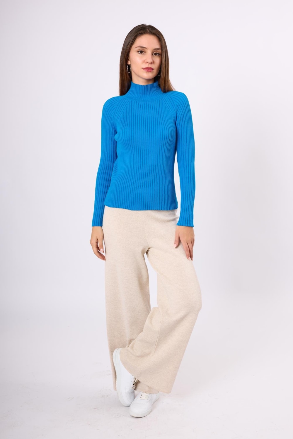 Peraluna-Britta Rib Örgü Fit Kalıp Kadın Triko Kazak-Kazak & Triko-7-Milagron.com