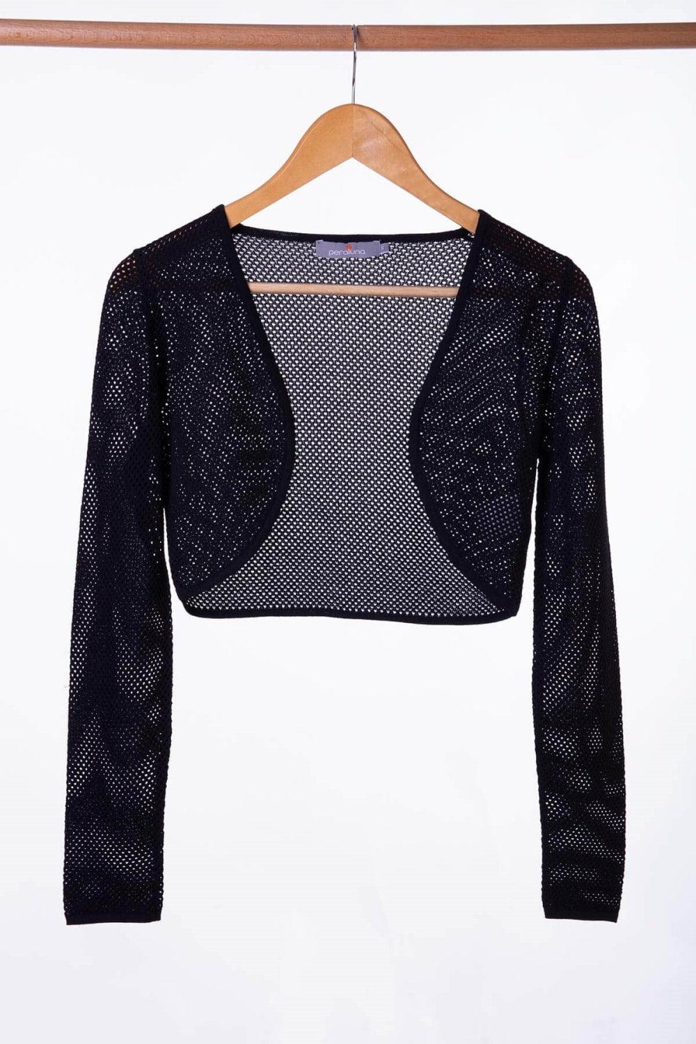 Peraluna-Butterfly Bolero File örgü Uzun Kol Triko Kadın Bolero-Kazak & Triko-17-Milagron.com