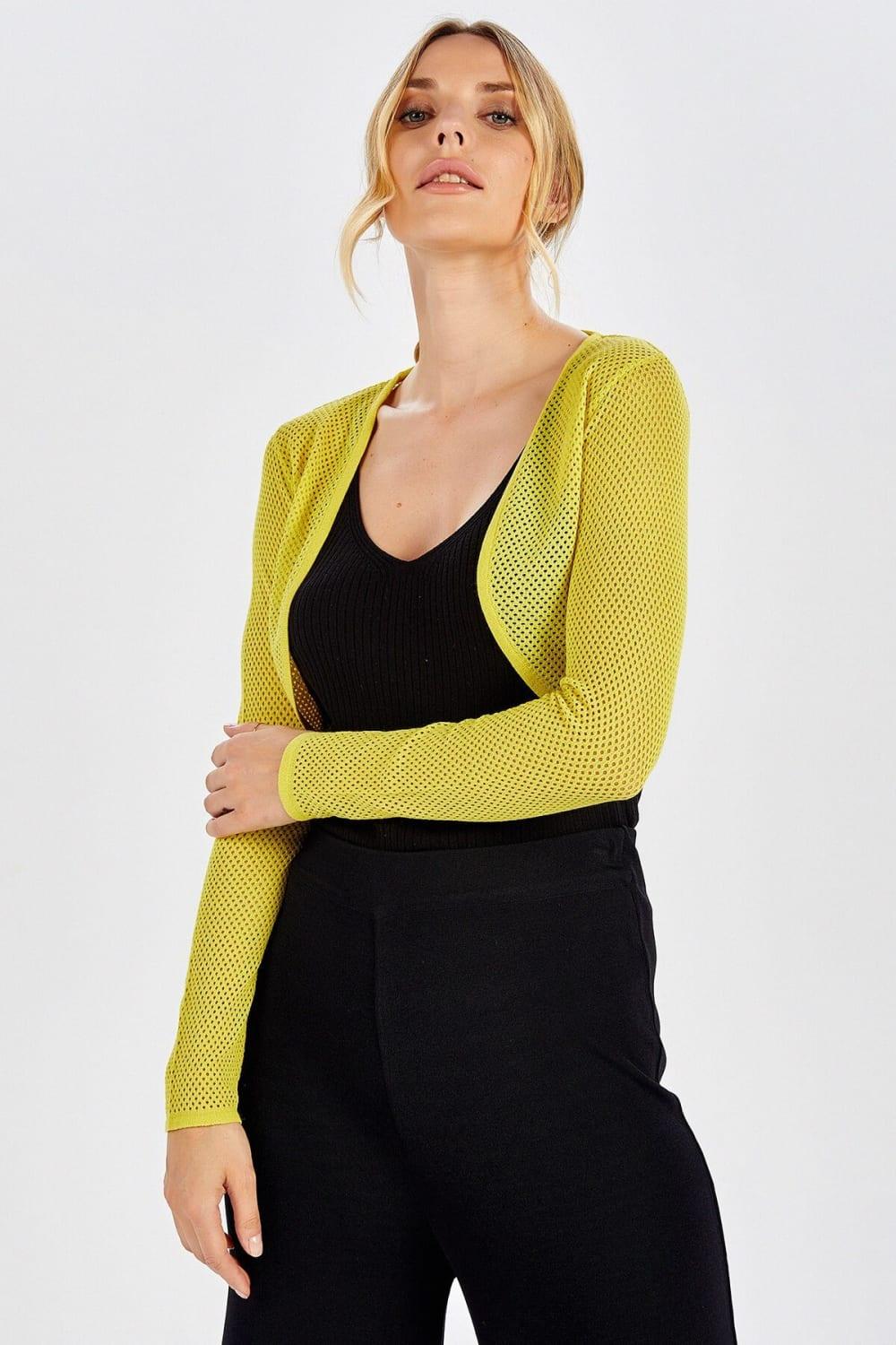 Peraluna-Butterfly Bolero File örgü Uzun Kol Triko Kadın Bolero-Kazak & Triko-20-Milagron.com