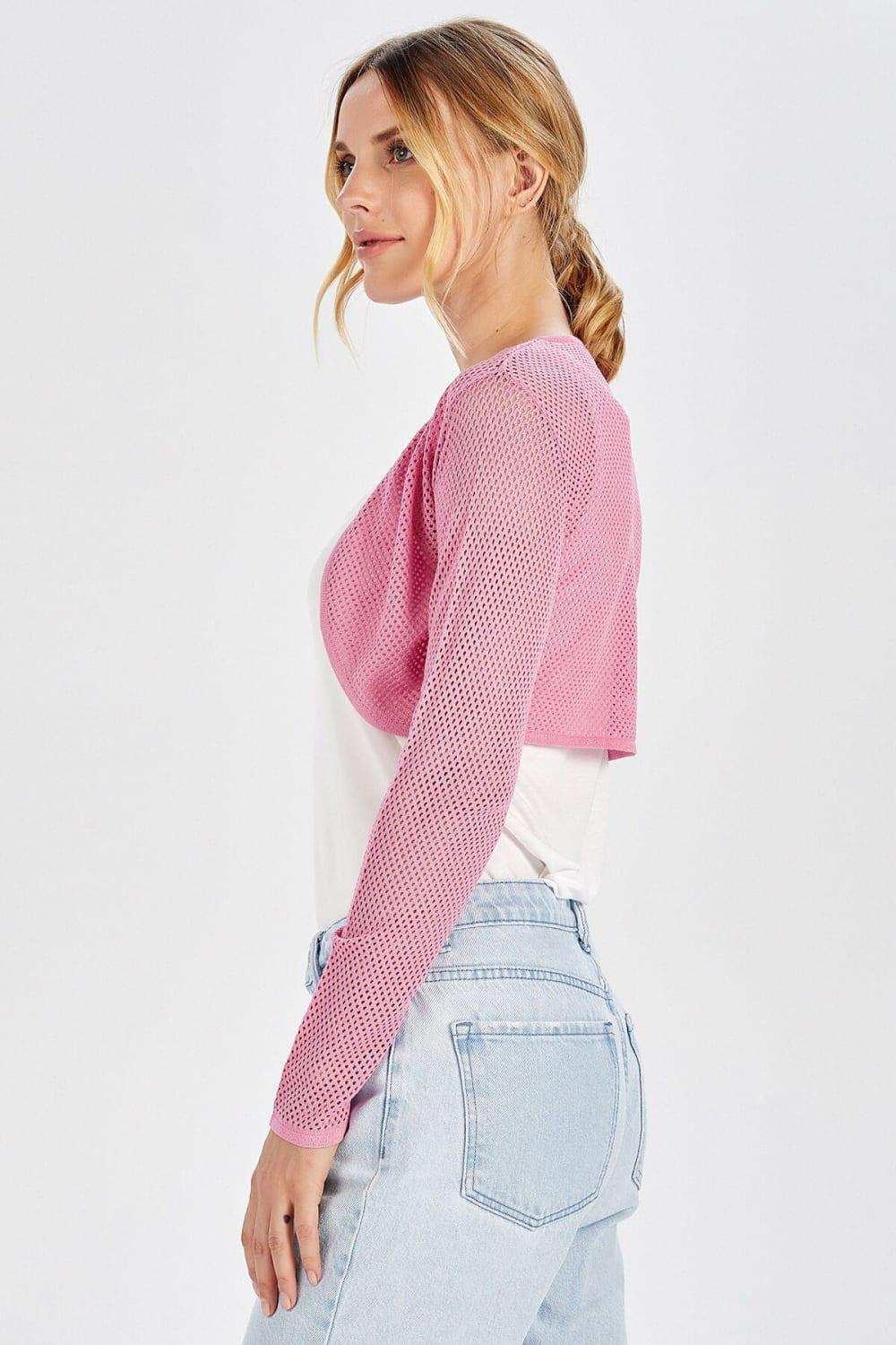 Peraluna-Butterfly Bolero File örgü Uzun Kol Triko Kadın Bolero-Kazak & Triko-28-Milagron.com