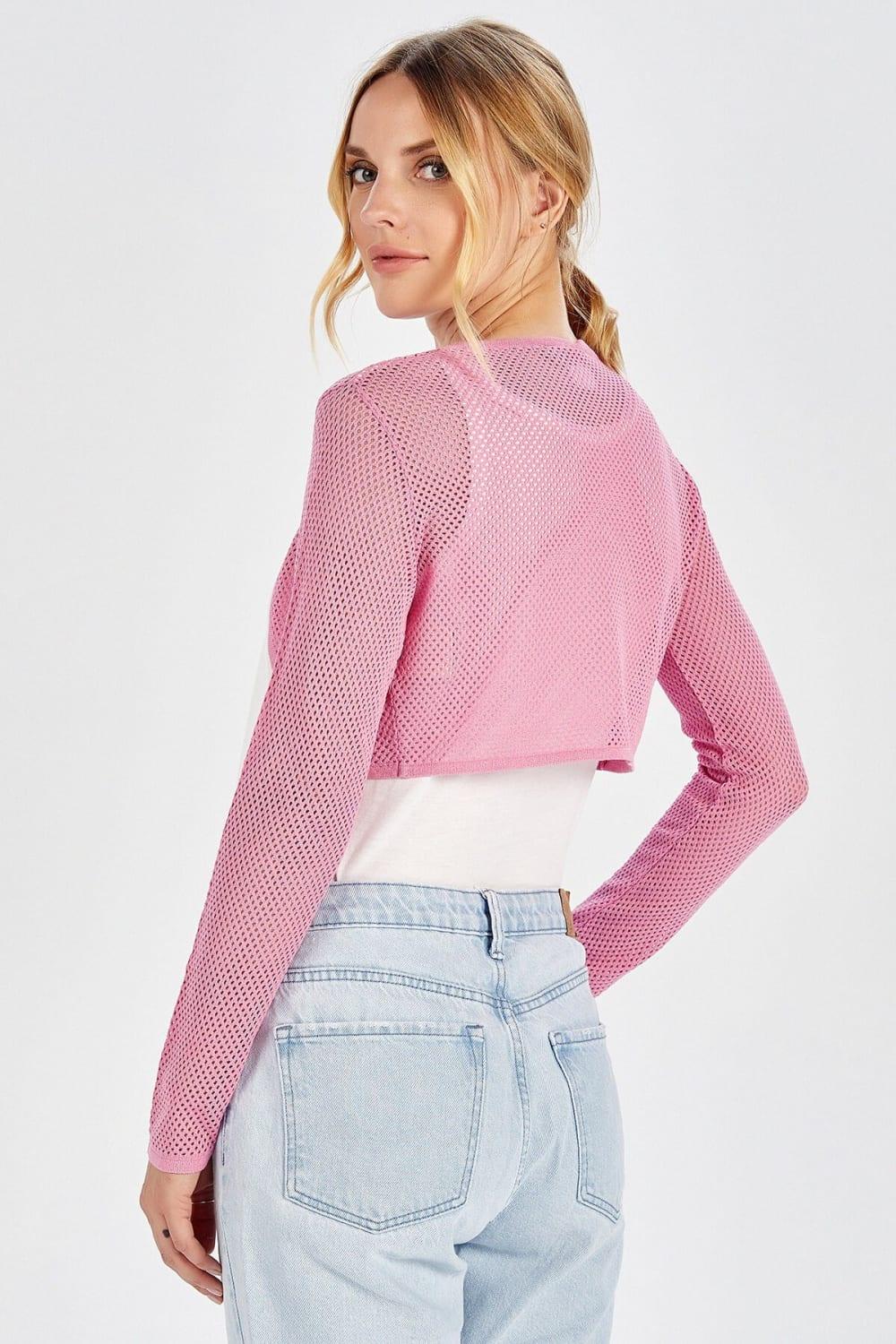 Peraluna-Butterfly Bolero File örgü Uzun Kol Triko Kadın Bolero-Kazak & Triko-29-Milagron.com