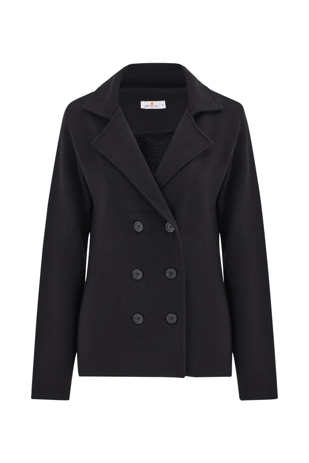 Peraluna-Çelik Örgü Klasik Kesim Blazer Kadın Triko Ceket-Ceket-6-Milagron.com