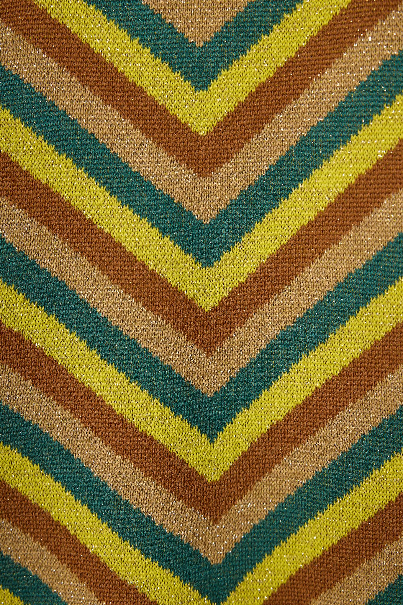 Peraluna-Delight Çizgili Simli Kadın Triko Hırka Zümrüt Multi-Kazak & Triko-7-Milagron.com