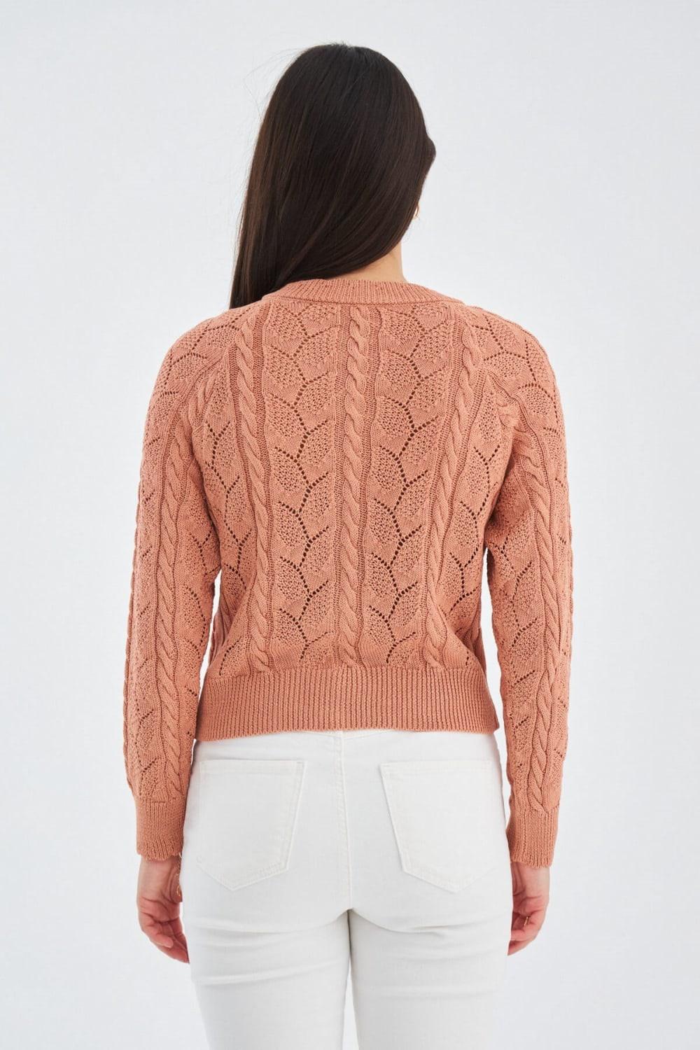 Peraluna-Ella Cardigan Ajur Detaylı Yazlık Düğmeli Kadın Triko Hırka-Kazak & Triko-35-Milagron.com