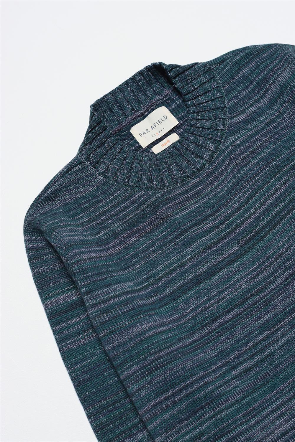 Peraluna-Far Afield Dieter Knit Bisiklet Yaka Standart Kesim %100 Organik Pamuk Melanj Erkek Triko Kazak-Kazak & Triko-3-Milagron.com