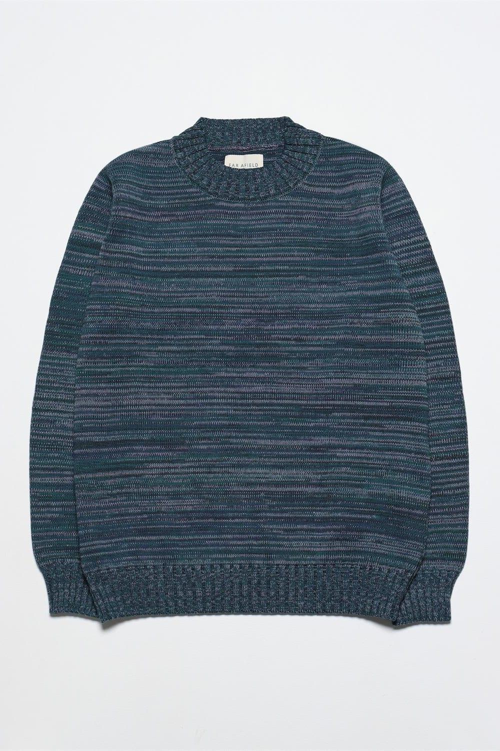 Peraluna-Far Afield Dieter Knit Bisiklet Yaka Standart Kesim %100 Organik Pamuk Melanj Erkek Triko Kazak-Kazak & Triko-5-Milagron.com