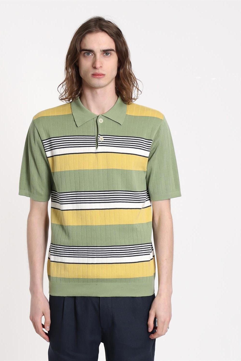 Peraluna-Far Afield Leroy Polo Gatto Stripe Bisiklet Yaka Kısa Kol %100 Organik Pamuk Erkek Triko Tişört-T-Shirts-1-Milagron.com