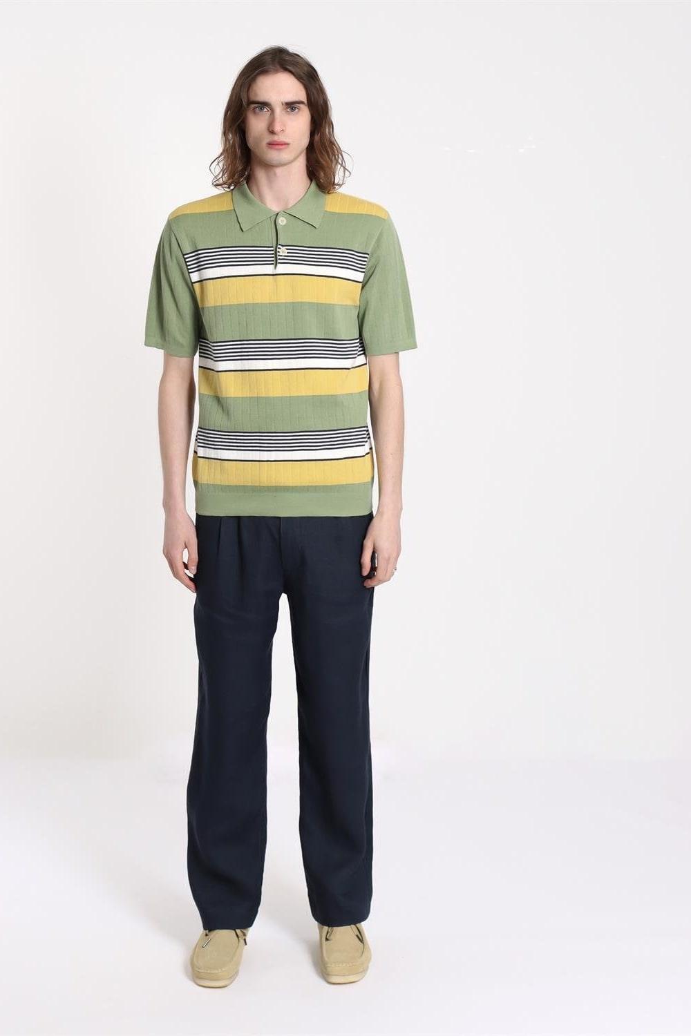 Peraluna-Far Afield Leroy Polo Gatto Stripe Bisiklet Yaka Kısa Kol %100 Organik Pamuk Erkek Triko Tişört-T-Shirts-2-Milagron.com