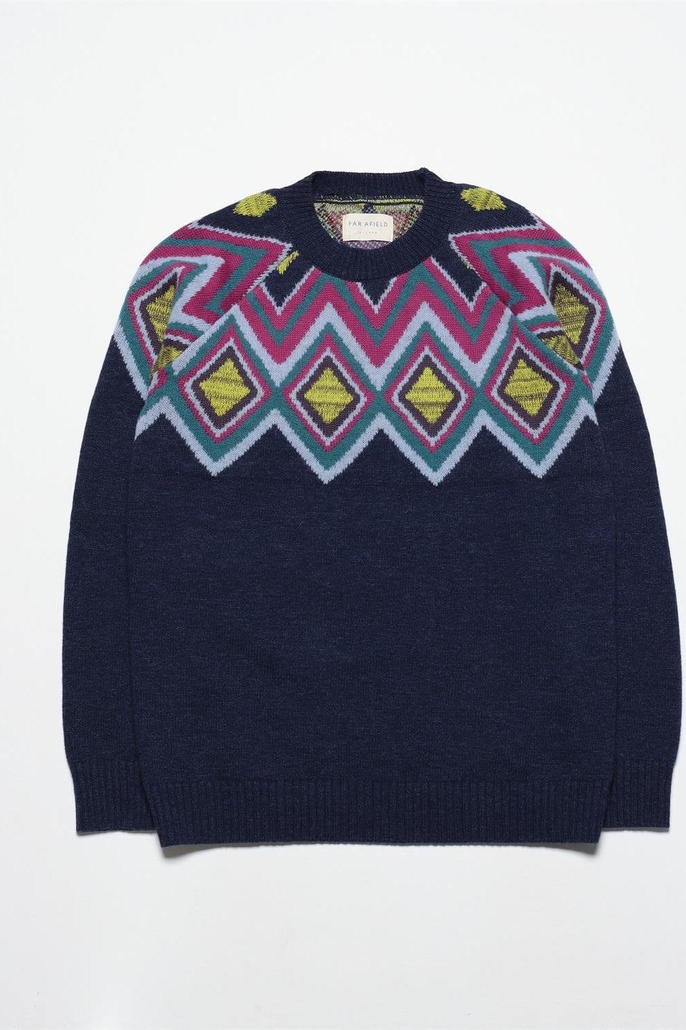 Peraluna-Far Afield Miyuki Knit Bisiklet Yaka Reglan Kol Erkek Triko Kazak-Kazak & Triko-5-Milagron.com