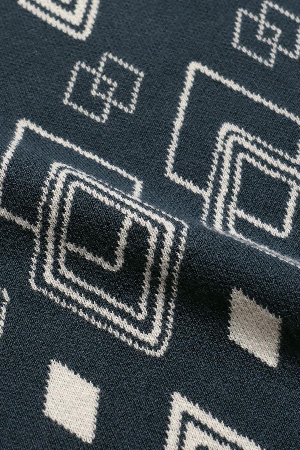 Peraluna-Far Afield Pinto Knitted Vest Diamonds V Yaka Baklava Desen %100 Organik Pamuk Erkek Triko Süveter-Kazak & Triko-4-Milagron.com