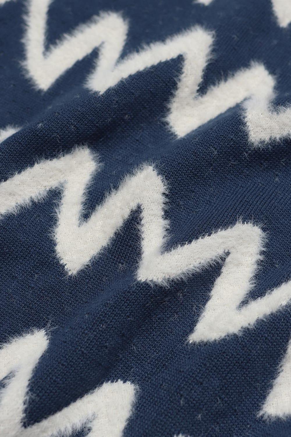 Peraluna-Far Afield Pinto Vest Knit Zig V Yaka Zigzag Desen Erkek Triko Süveter-Kazak & Triko-4-Milagron.com