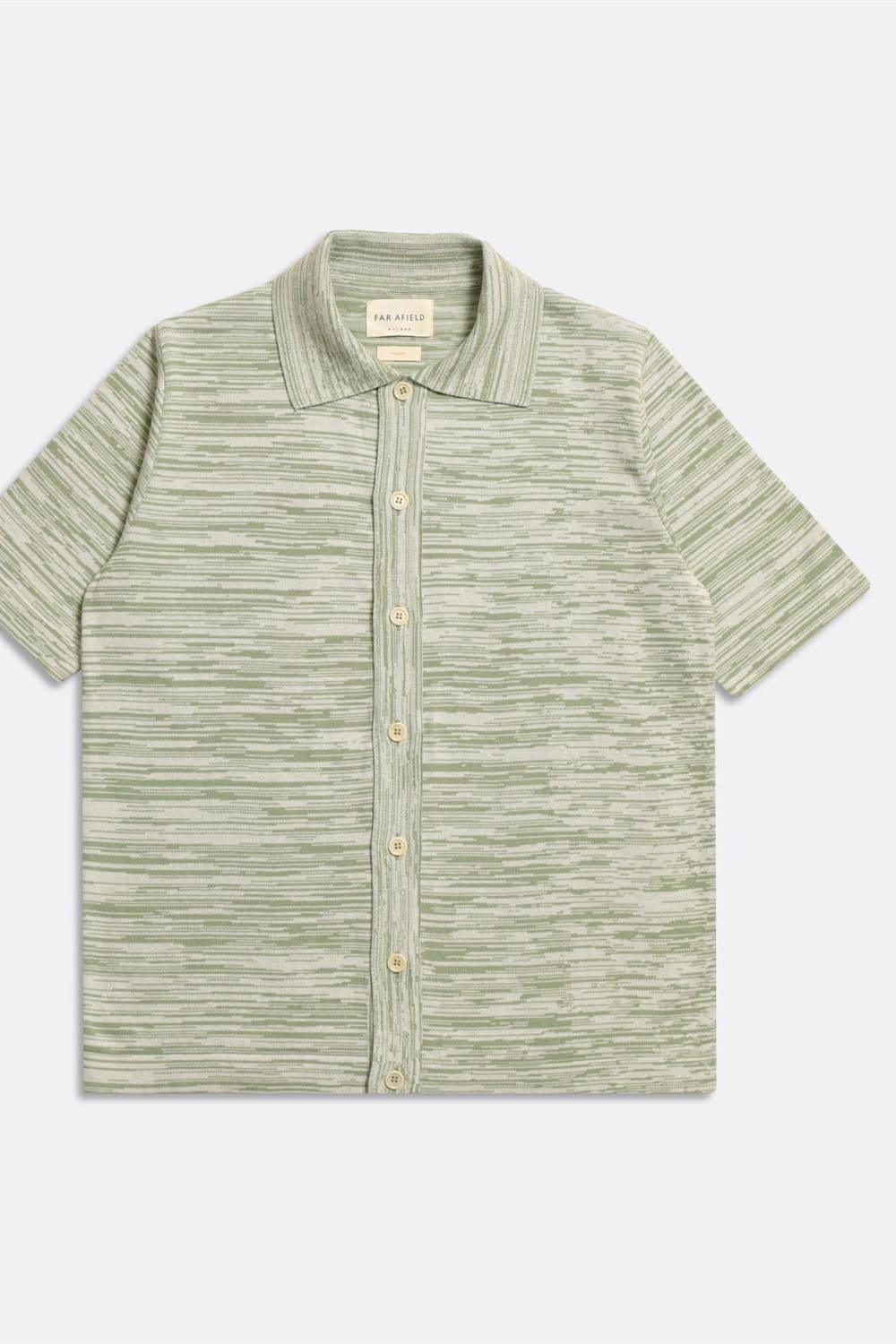 Peraluna-Far Afield Velzy Cardigan Twisted Yarn Bisiklet Yaka Kısa Kol %100 Organik Pamuk Melanj Erkek Triko Hırka-Kazak & Triko-10-Milagron.com