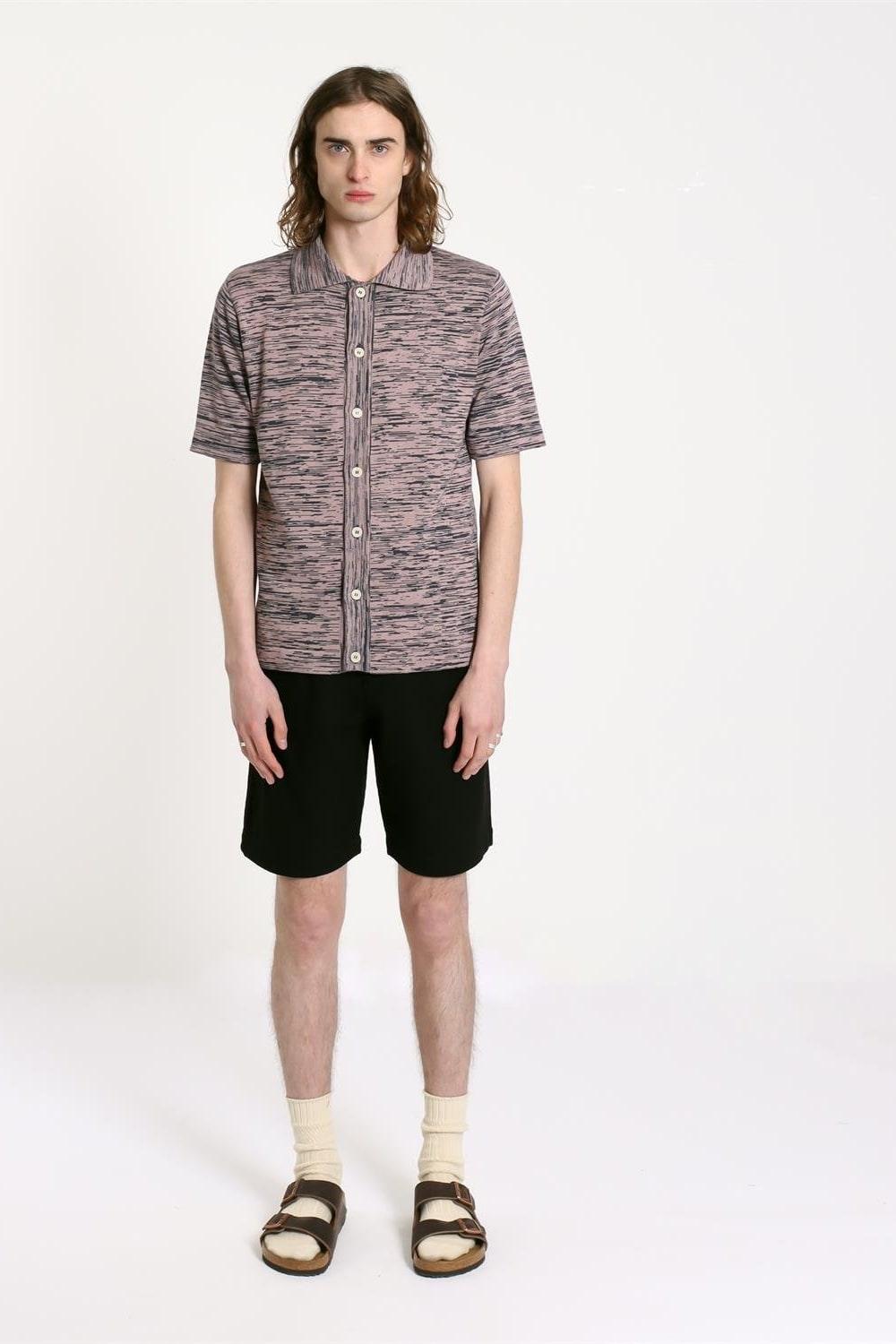 Peraluna-Far Afield Velzy Cardigan Twisted Yarn Bisiklet Yaka Kısa Kol %100 Organik Pamuk Melanj Erkek Triko Hırka-Kazak & Triko-2-Milagron.com