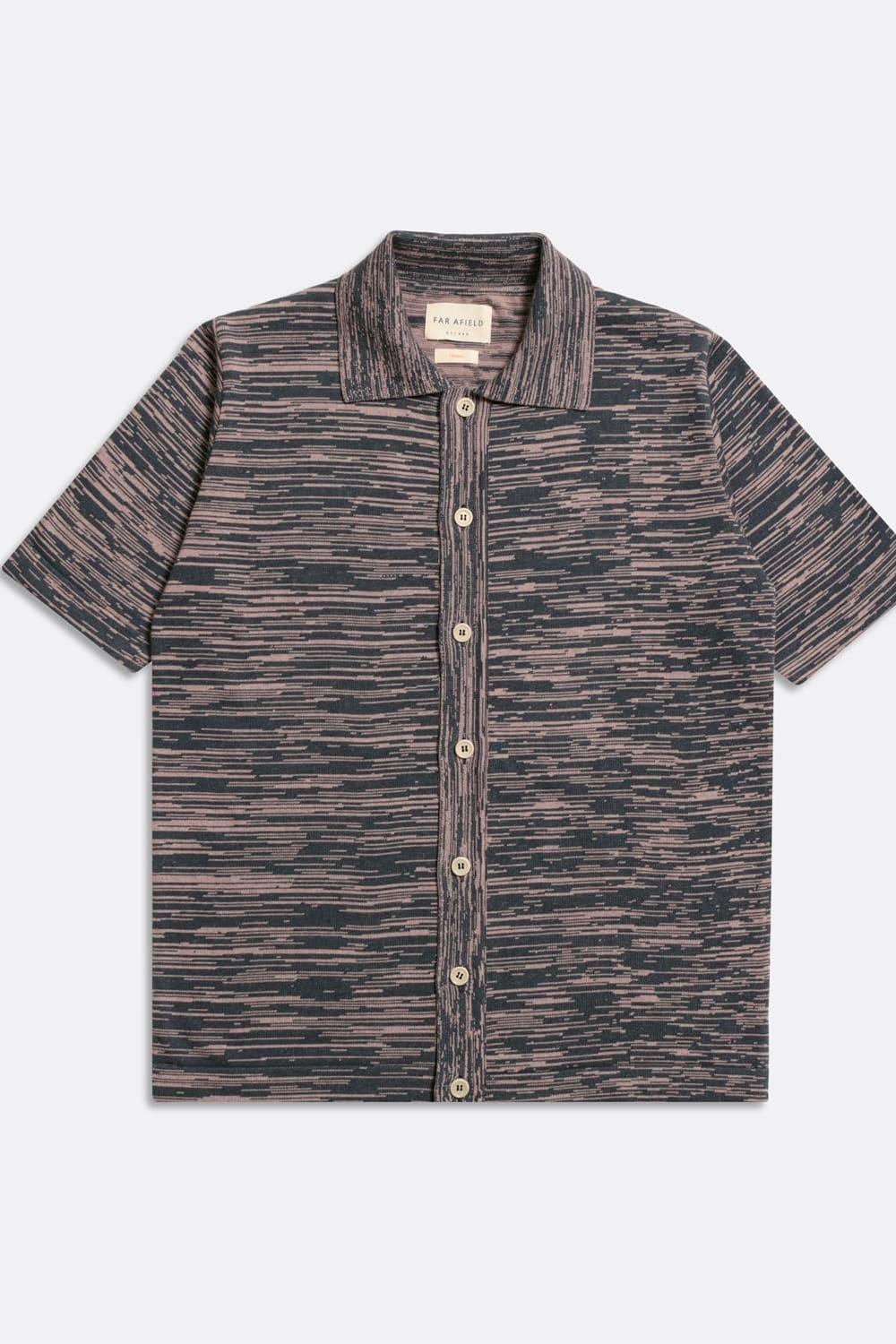 Peraluna-Far Afield Velzy Cardigan Twisted Yarn Bisiklet Yaka Kısa Kol %100 Organik Pamuk Melanj Erkek Triko Hırka-Kazak & Triko-5-Milagron.com