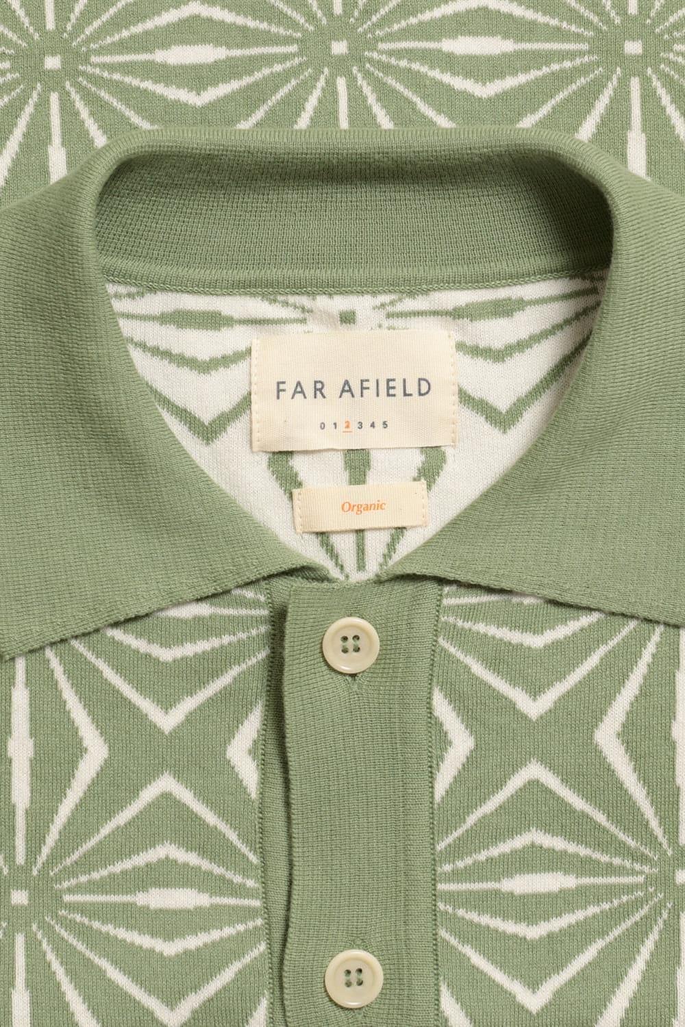 Peraluna-Far Afield Zigger Cardigan Tenteo Pattern Polo Yaka Kısa Kol %100 Organik Pamuk Erkek Triko Hırka-Kazak & Triko-6-Milagron.com