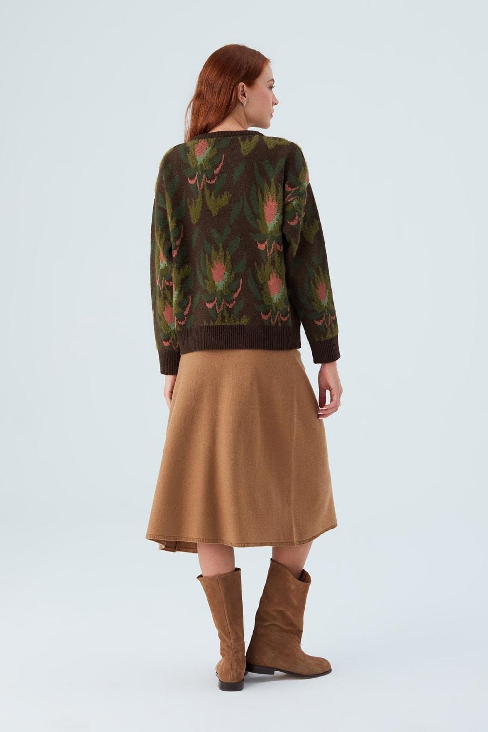 Peraluna-Fiori Pullover Çiçek Desenli Kadın Triko Kazak-Kazak & Triko-9-Milagron.com