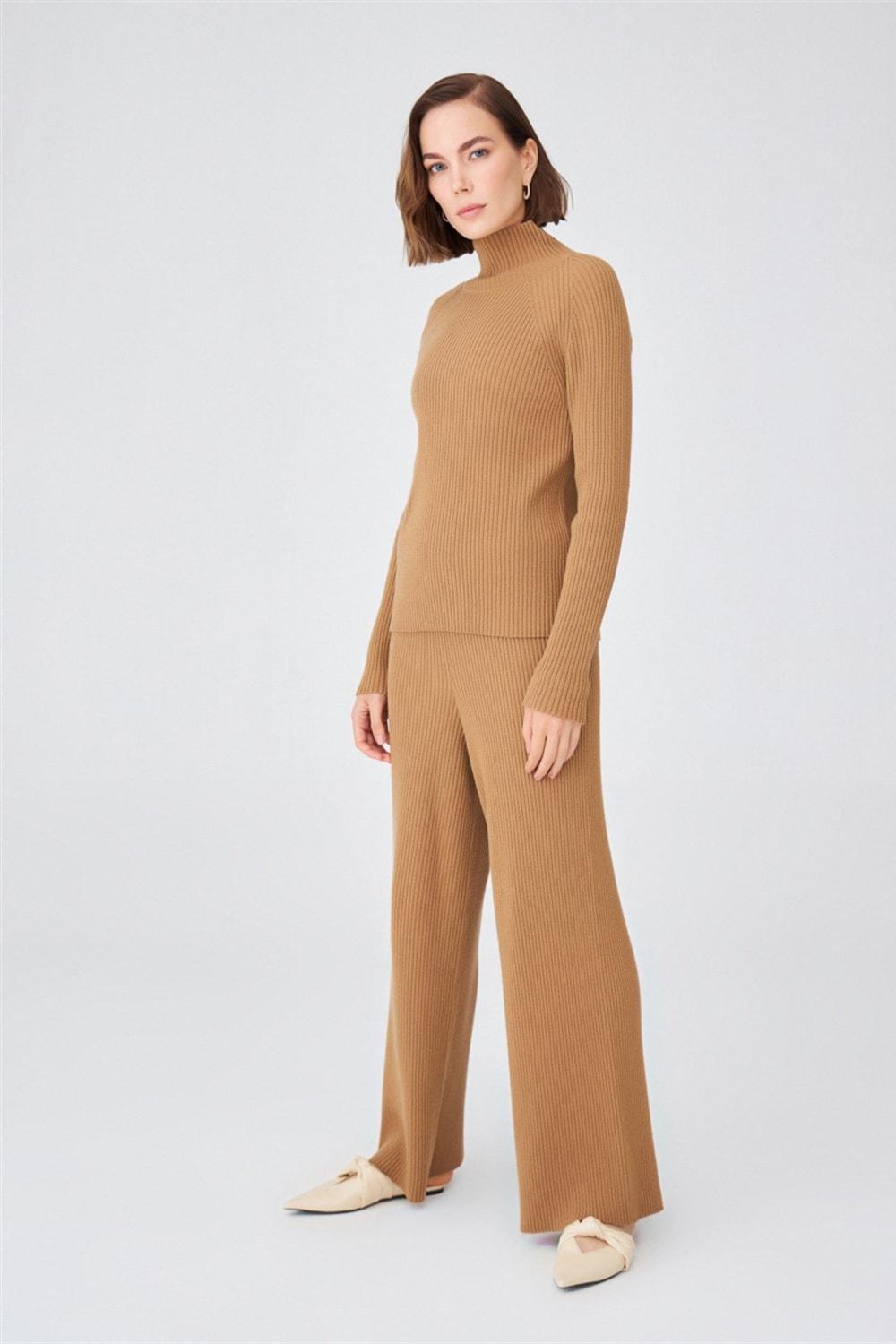 Peraluna-Fit Kalıp Balıkçı Yaka Kaşmir Karışım Kadın Triko Kazak-Kazak & Triko-1-Milagron.com