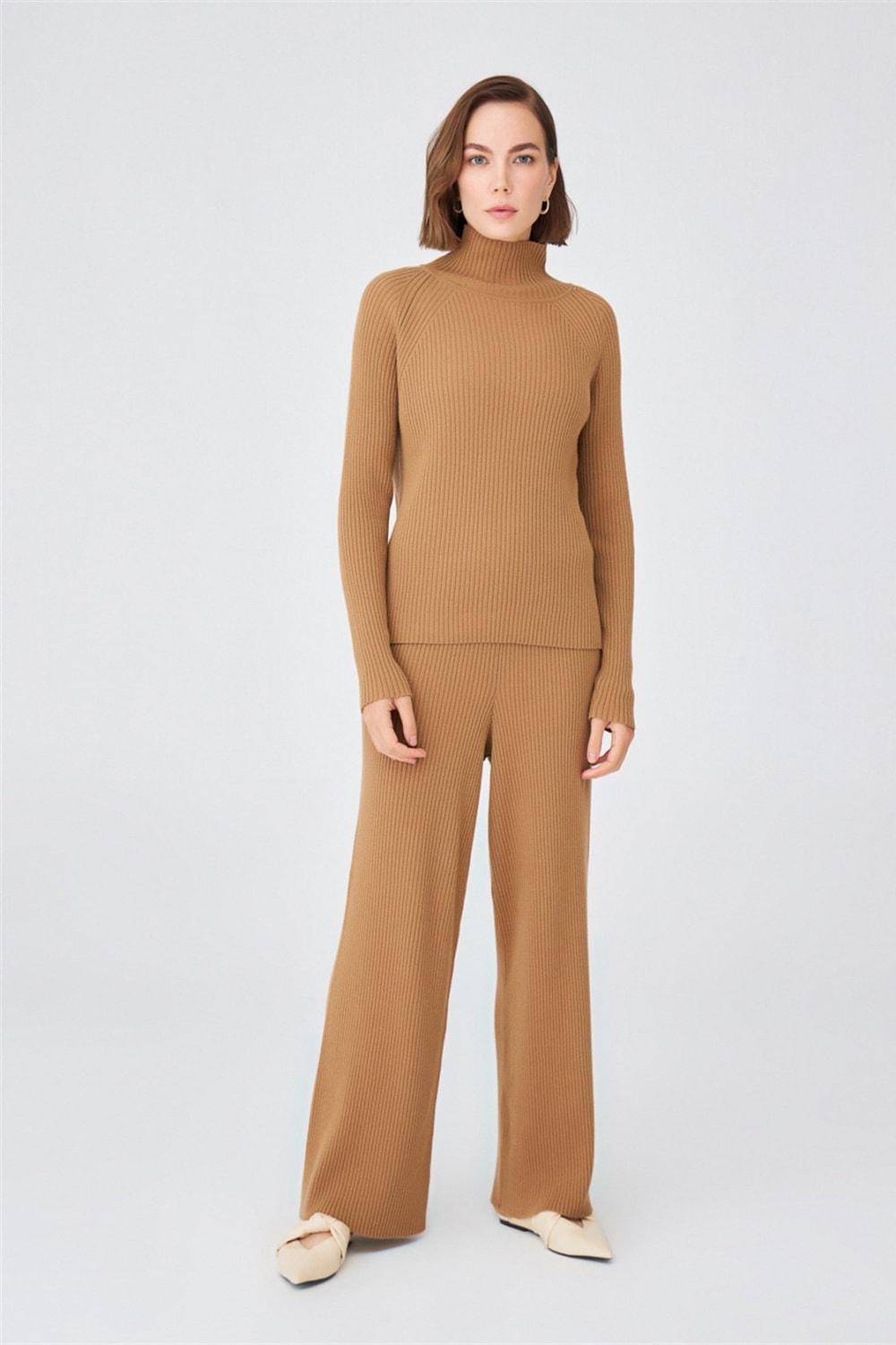 Peraluna-Fit Kalıp Balıkçı Yaka Kaşmir Karışım Kadın Triko Kazak-Kazak & Triko-6-Milagron.com