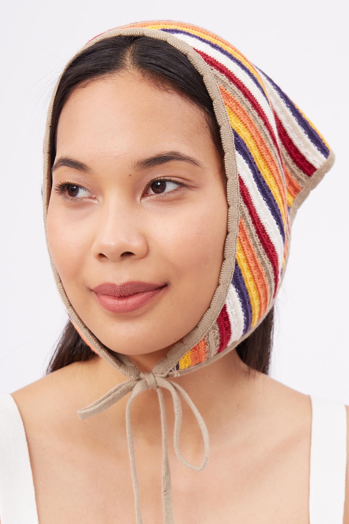 Peraluna-Frida Scarfe Multi Renk Bağcıklı Kadın Triko Eşarp çok Renkli-Eşarp-6-Milagron.com