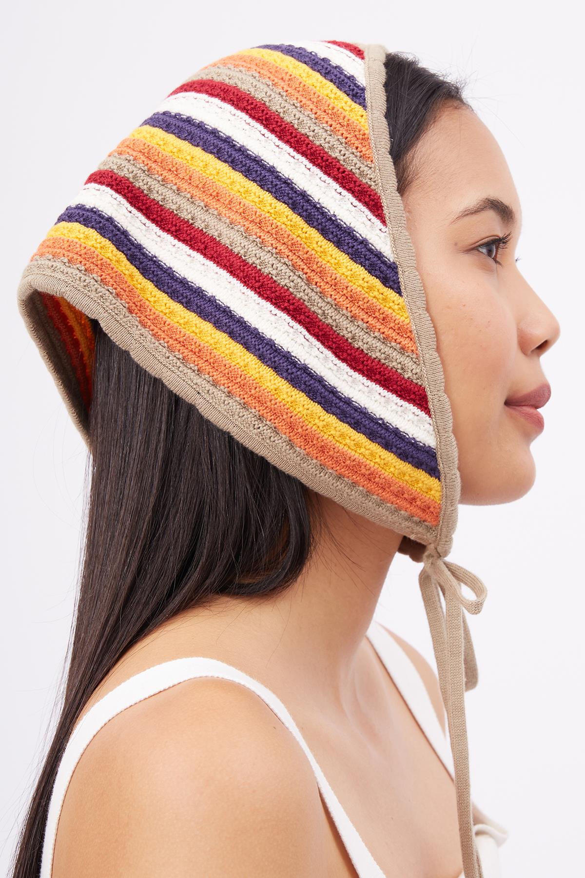 Peraluna-Frida Scarfe Multi Renk Bağcıklı Kadın Triko Eşarp çok Renkli-Eşarp-7-Milagron.com