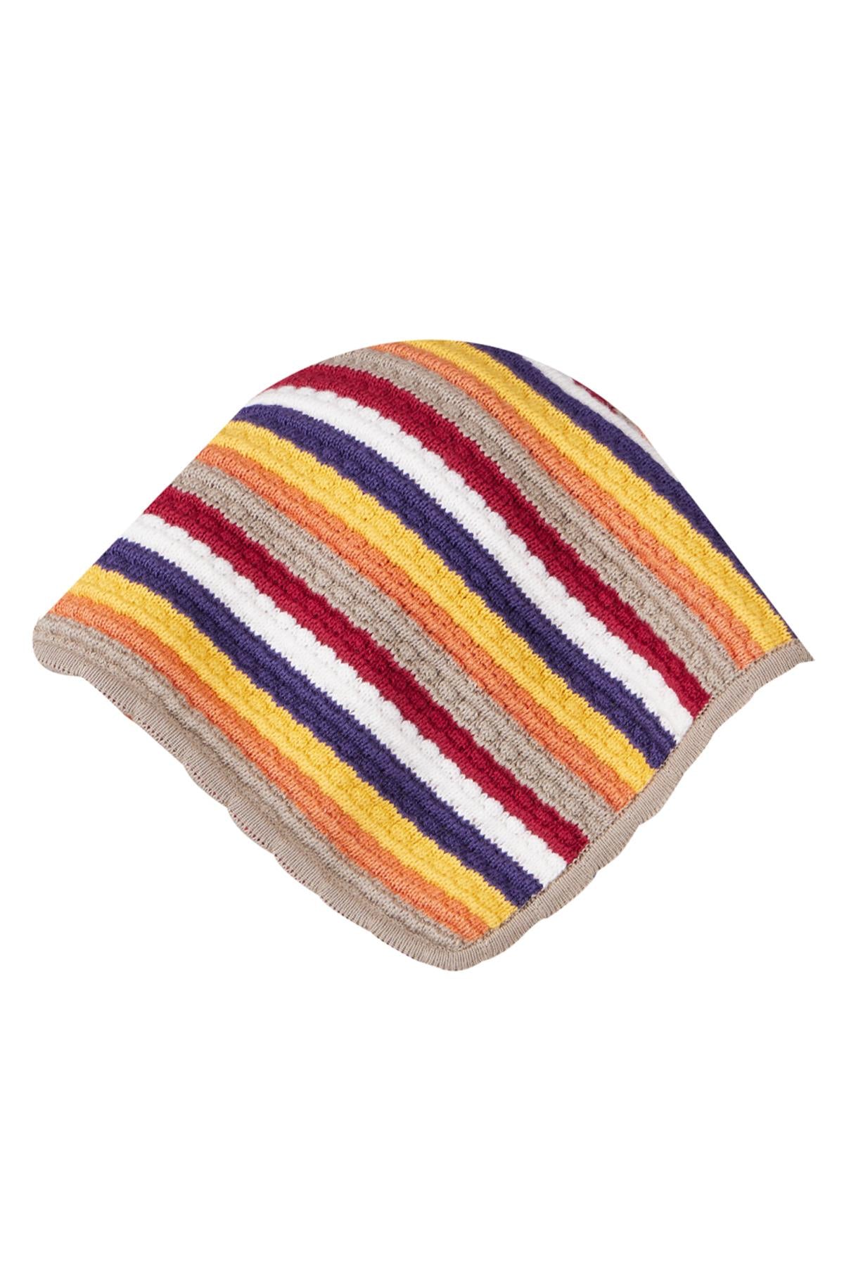 Peraluna-Frida Scarfe Multi Renk Bağcıklı Kadın Triko Eşarp çok Renkli-Eşarp-9-Milagron.com