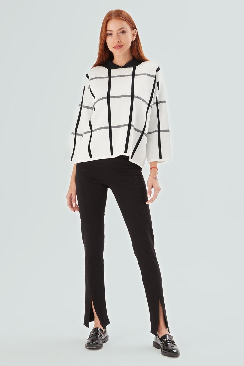 Peraluna-Gemma Blouse Bebe Yaka Geometrik Desenli Kadın Triko Bluz-T-Shirts-2-Milagron.com