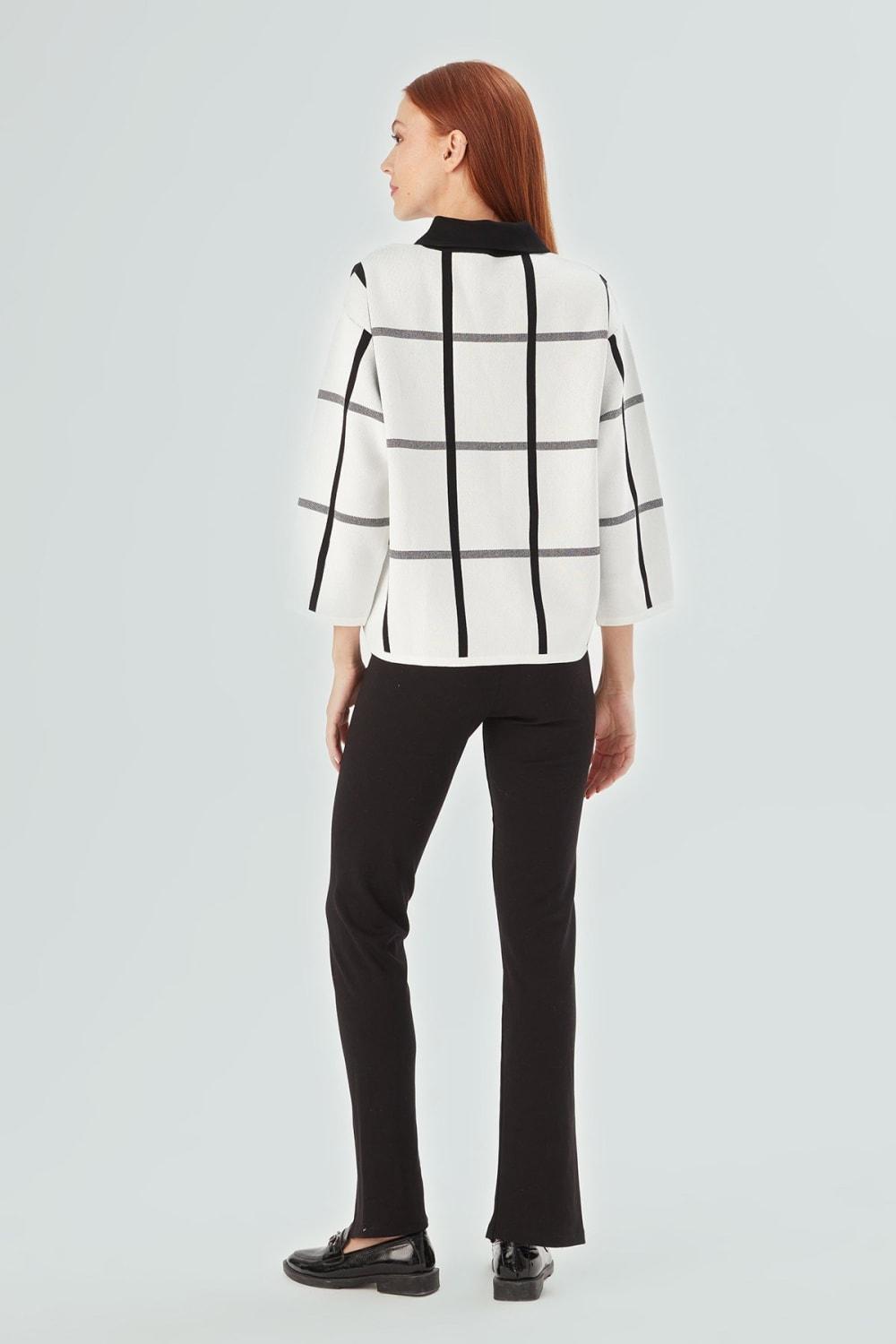 Peraluna-Gemma Blouse Bebe Yaka Geometrik Desenli Kadın Triko Bluz-T-Shirts-6-Milagron.com