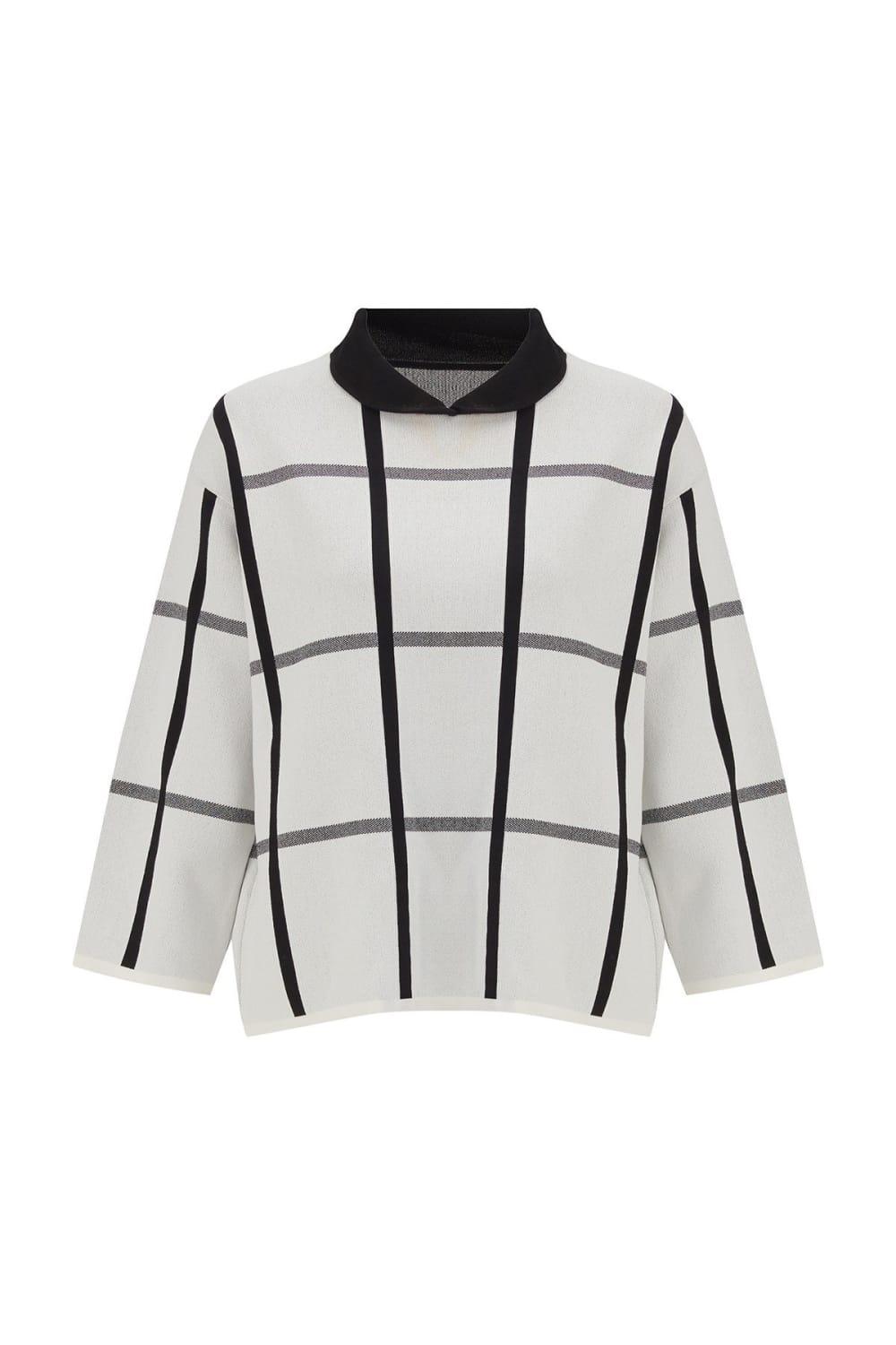 Peraluna-Gemma Blouse Bebe Yaka Geometrik Desenli Kadın Triko Bluz-T-Shirts-7-Milagron.com