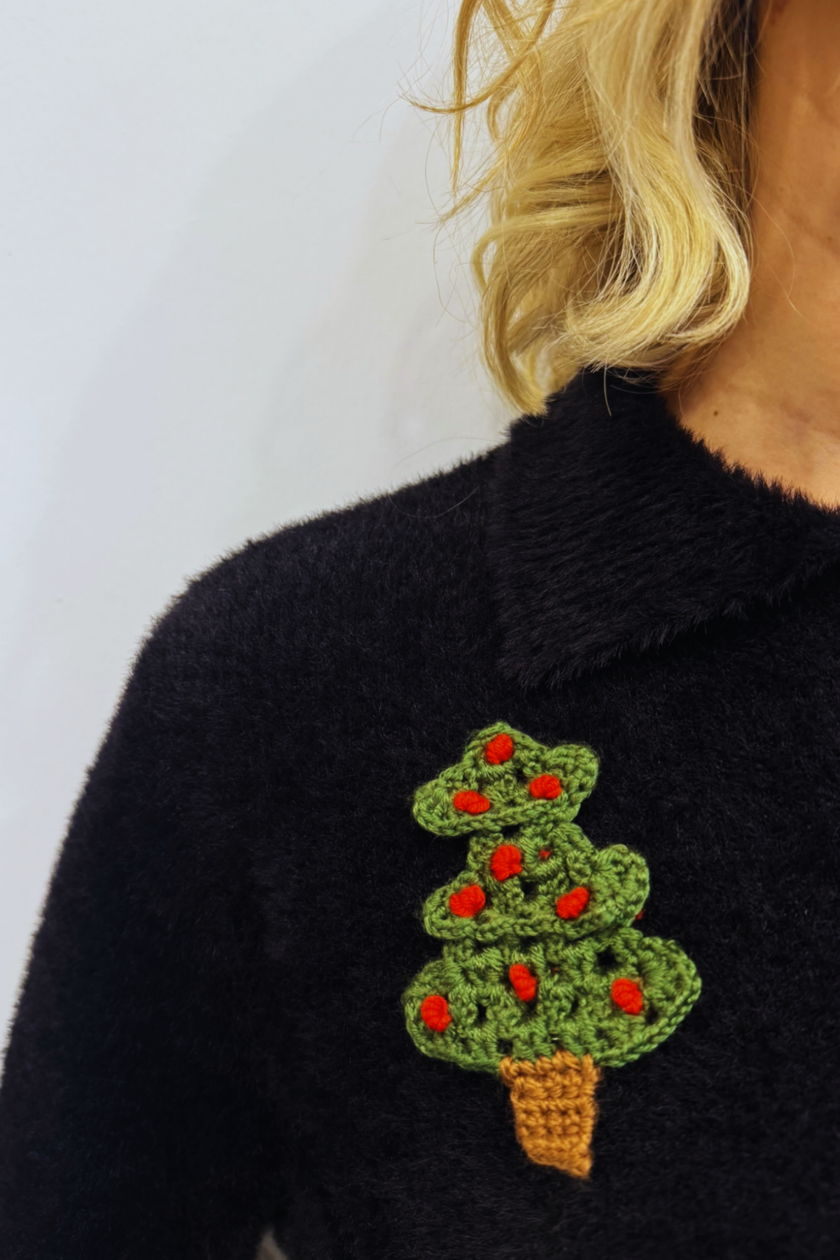 Peraluna-Happy Times El Yapımı Yılbaşı Çam Ağacı Broş Yeşil-Broş-3-Milagron.com