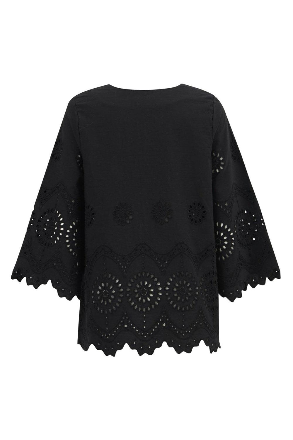 Peraluna-Hi̇romi̇ Blouse %100 Pamuk V Yaka 3/4 Çan Kol Yazlık Kadın Bluz -Bluz-17-Milagron.com