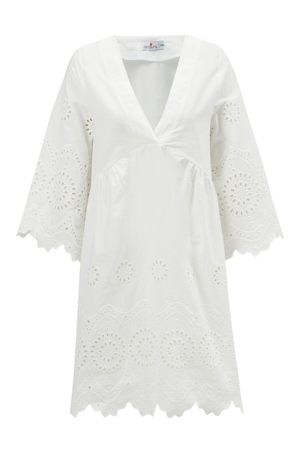 Peraluna-Hi̇romi̇ Dress %100 Pamuk 3/4 Kol Diz Hizası Yazlık Kadın Elbise -Elbise-10-Milagron.com