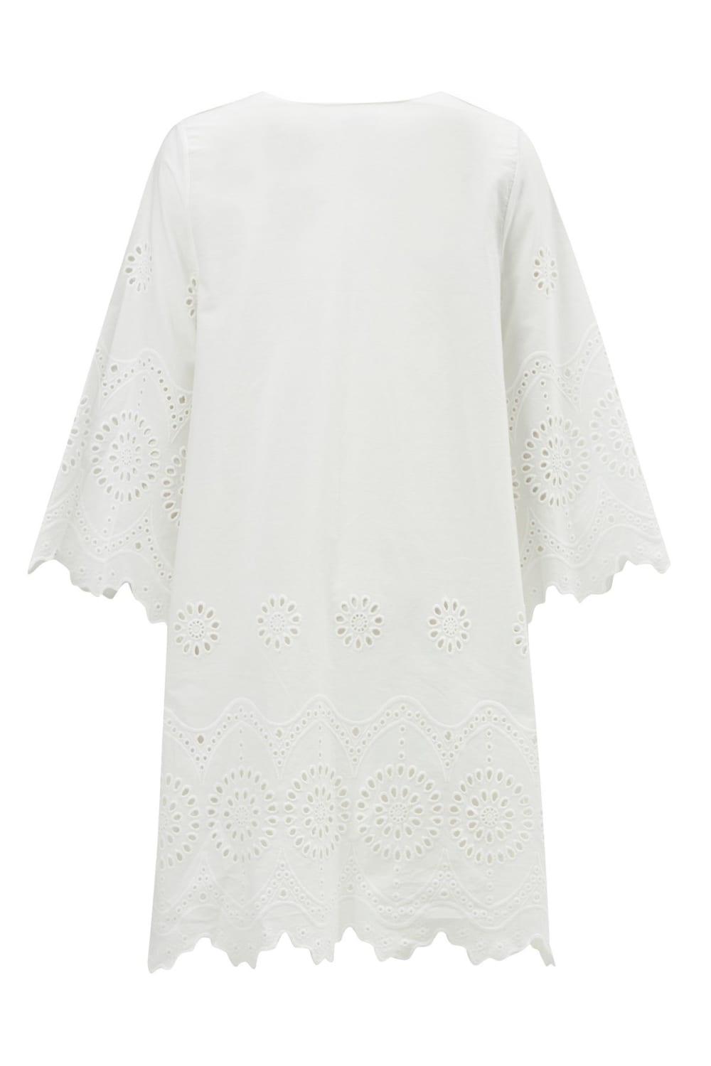 Peraluna-Hi̇romi̇ Dress %100 Pamuk 3/4 Kol Diz Hizası Yazlık Kadın Elbise -Elbise-11-Milagron.com