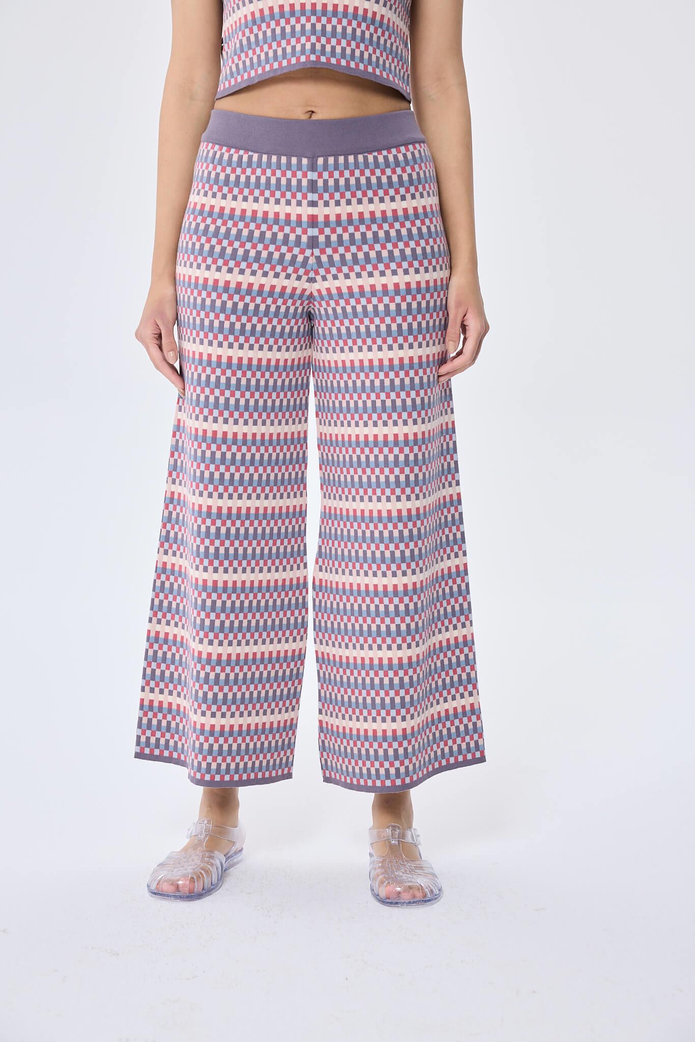 Peraluna-Illusion, Jakarlı Organik Pamuk Kadın Mevsimlik Triko Pantolon Multi̇ / Li̇la-Pantolon-4-Milagron.com
