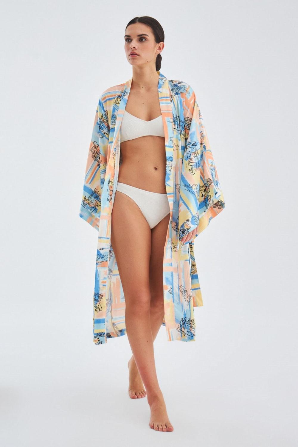 Peraluna-Inaya Desenli 120 Cm Saten Yazlık Kadın Kimono-Kimono-4-Milagron.com