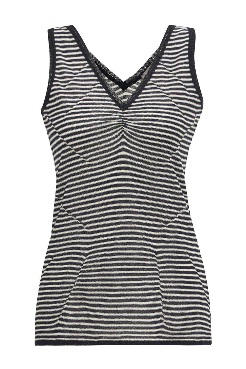 Peraluna-İnce Çizgili V Yaka Kadın Triko Atlet-Atlet-7-Milagron.com