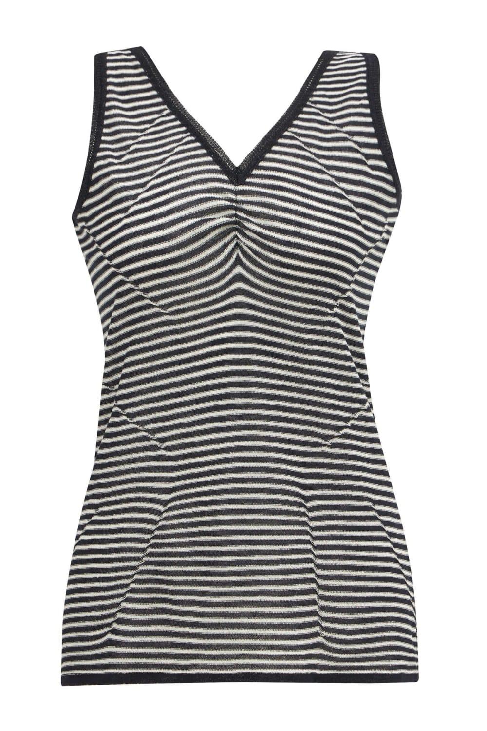 Peraluna-İnce Çizgili V Yaka Kadın Triko Atlet-Atlet-8-Milagron.com