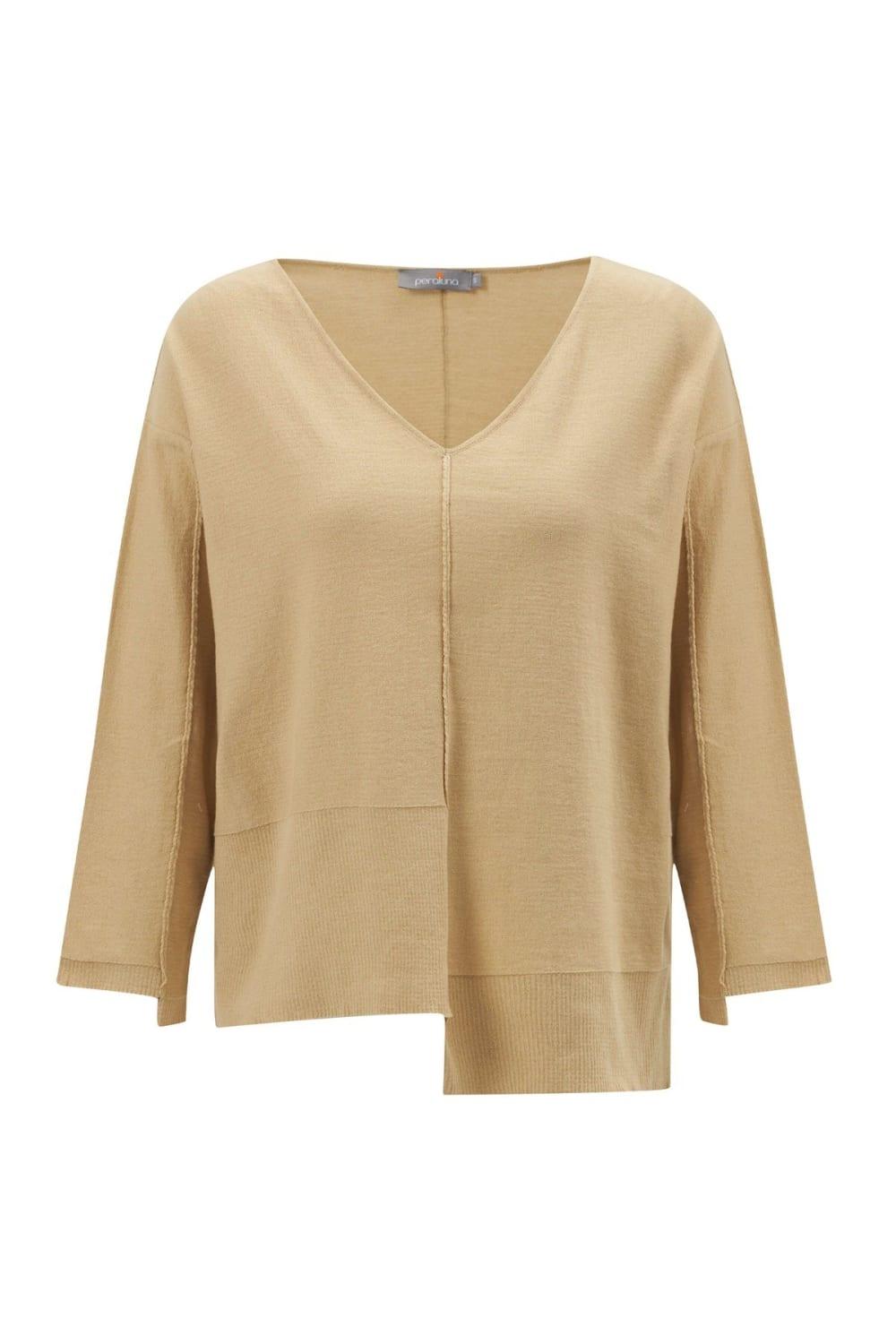 Peraluna-İnce V Yaka Kadın Triko Tunik-T-Shirts-8-Milagron.com